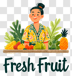 Fresh Fruit Logo - Fresh Fruit Market Vendor Transparent PNG