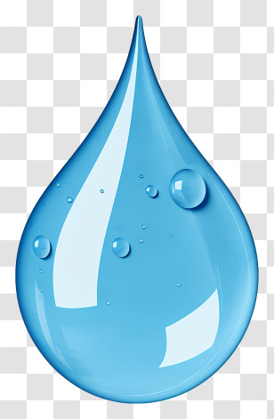Realistic Water Drop - Simple And Clean Blue Water Droplet Drawing Transparent PNG