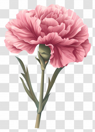 Carnation Pink - Illustration Of A Pink Carnation Flower Transparent PNG