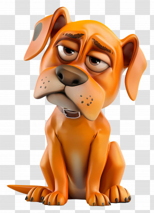 3d Dog - Sad Cartoon Dog Illustration Transparent PNG