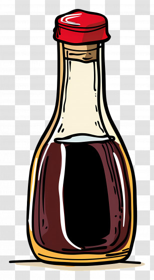 Soy Sauce - Transparent Cartoon Style Sauce Bottle Illustration Transparent PNG