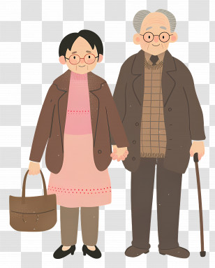 Old People - Elderly Couple Holding Hands Transparent PNG