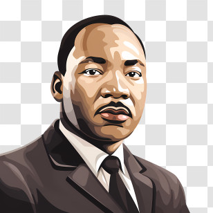 Martin Luther King Jr Day - Illustrated Man Portrait In Formal Attire Transparent PNG