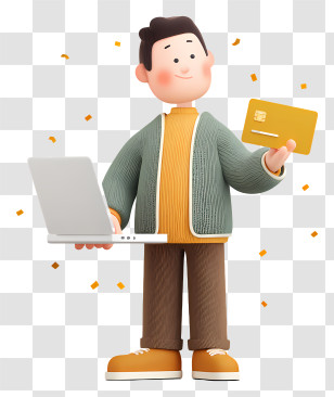 Man Holding Golden Credit Card - Online Shopper Holding Card Transparent PNG