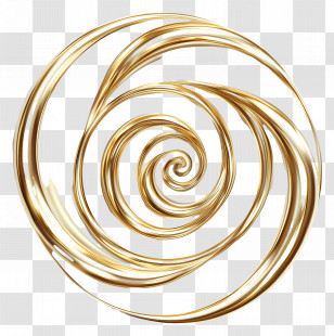 Golden Swirl Design - Golden Spiral Ornament Transparent PNG