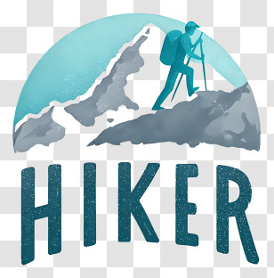 Hiker Logo - Hiker Mountain Logo Illustration Transparent PNG