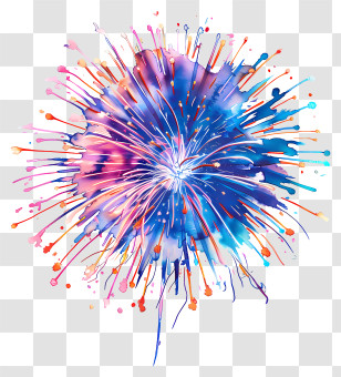 Firework - Colorful Abstract Artistic Explosion Transparent PNG