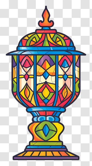 Islamic Lamp - Colorful Stained Glass Lantern Illustration Transparent PNG