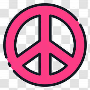 Peace Sign - Pink Peace Symbol Transparent PNG