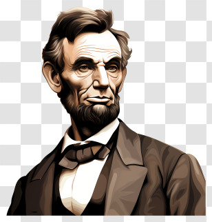 Abraham Lincoln Portrait - Illustration Of A Historical Figure Transparent PNG