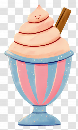 Ice Cream Milkshake - Smiling Ice Cream Cup Transparent PNG