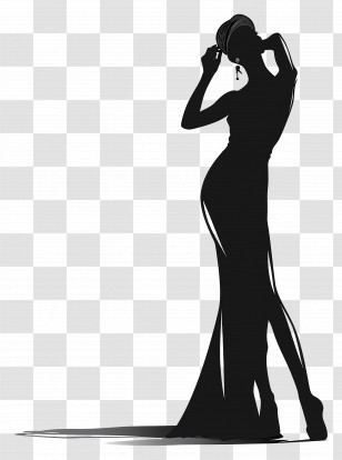 Fashion Model Silhouette - Silhouette Of An Elegant Woman Transparent PNG