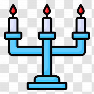 Hanukkah Menorah - Candelabra With Three Candles Transparent PNG