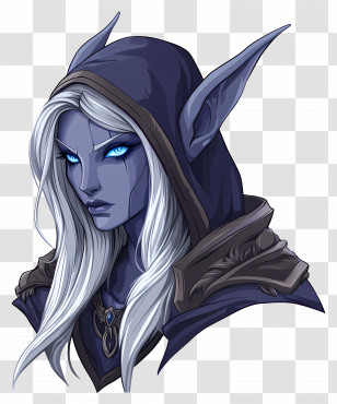 Sylvanas Windrunner - Mystical Fantasy Elf With Hood Transparent PNG