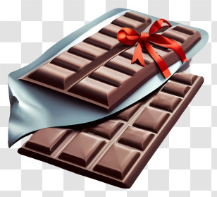 Chocolate Bar - Wrapped Chocolate Bar With Ribbon Transparent PNG