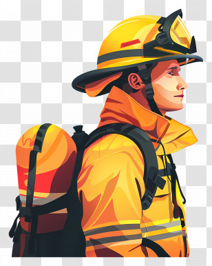 Wildland Firefighter - Firefighter In Protective Gear Illustration Transparent PNG