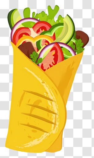 Shawarma Wrap - Fresh Veggie Wrap Illustration Transparent PNG