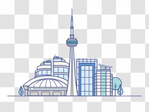 Toronto Architecture Icon Design Illustration - Symmetry - City Building Free To Pull The Material Transparent PNG