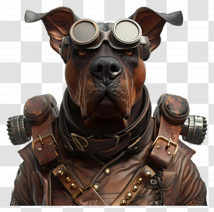 Dog - Steampunk Dog With Goggles Transparent PNG