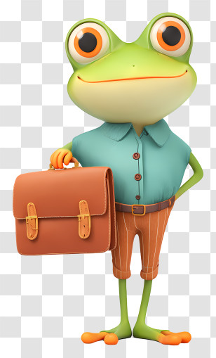Frog Holding Briefcase - Professional Frog With Briefcase Transparent PNG