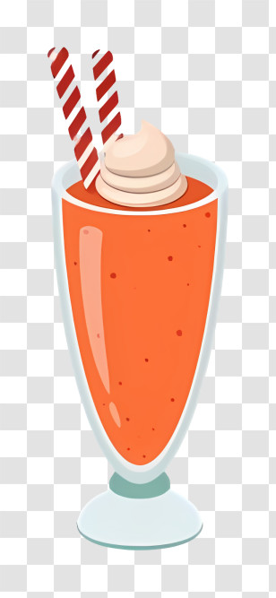 Coffee - Milkshake With Straws And Cream Transparent PNG