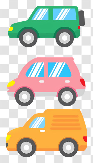 Vehicles - Colorful Cartoon Vehicles In Playful Designs Transparent PNG