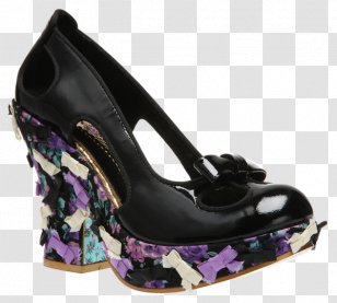 Shoe Footwear Sandal Purple Product - Bongo Black Oxford Shoes For Women Transparent PNG