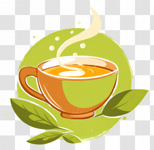 Tea Logo - Relaxing Hot Tea Cup With Leaves Transparent PNG