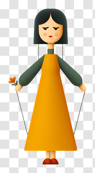 Puppet Logo - Doll With Orange Dress Transparent PNG