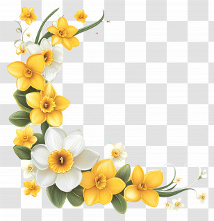 Spring Flower - Daffodil Flower Arrangement Transparent PNG