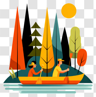 Kayaking - Canoeing Adventure In Nature Transparent PNG