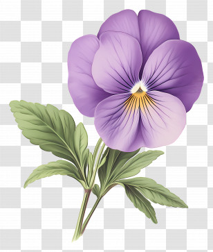 Viola Border - Realistic Purple Flower Illustration Transparent PNG