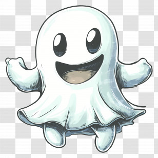 Cute Ghost - Cute Spooky Ghost Character Transparent PNG