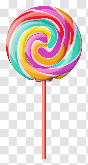 Multicolored Lollipop - Colorful Swirl Lollipop On Stick Transparent PNG