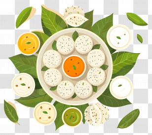 Idli - Traditional South Indian Idli With Chutney Transparent PNG