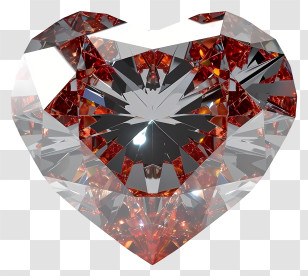 Realistic 3d Valentine Heart Diamond - Heart-shaped Diamond Gemstone Transparent PNG