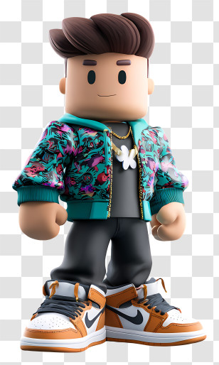 Roblox Render - Stylish Cartoon Character In Trendy Outfit Transparent PNG