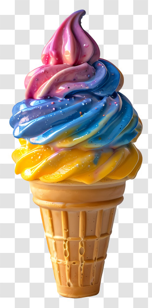 Colorful Ice Cream - Colorful Ice Cream Cone Transparent PNG