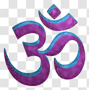 Glitter Om Symbol - Purple Om Symbol With Glitter Transparent PNG