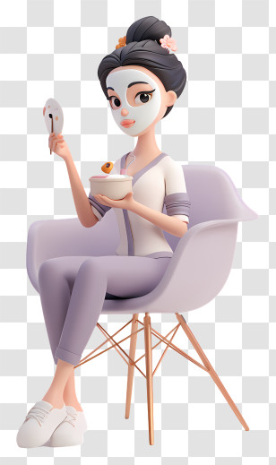 Woman Applying Facial Mask - Relaxing Woman With Face Mask Transparent PNG