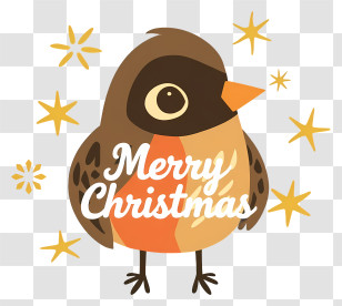 Christmas Robin - Merry Christmas Robin Badge Transparent PNG