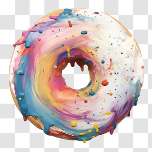 Donut
 - Colorful Glazed Donut With Rainbow Design Transparent PNG