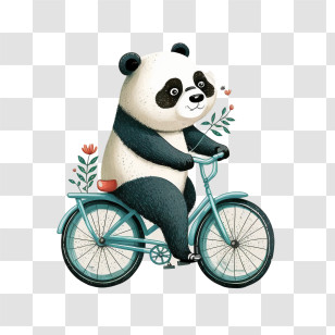 Cartoon Panda
 - Adorable Panda Riding A Bicycle Transparent PNG