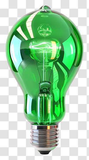 Bulb - Green Light Bulb Transparent PNG