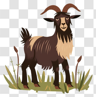 Goat - Brown Goat In Nature Transparent PNG