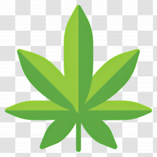 Cannabis Leaf - Green Cannabis Leaf Symbol In Minimalist Style Transparent PNG