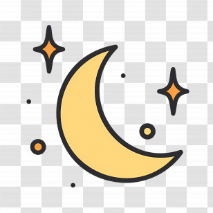 Moon Stars - Moon And Stars In Calm Cosmic Illustration Transparent PNG