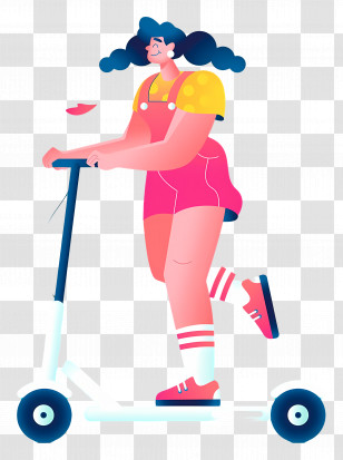 World Car Free Day - Girl Riding A Scooter Transparent PNG