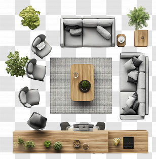 Living Room Top View - Modern Living Room Furniture Layout Transparent PNG