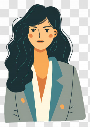 Woman In Blazer - Portrait Of Woman With Long Hair Transparent PNG